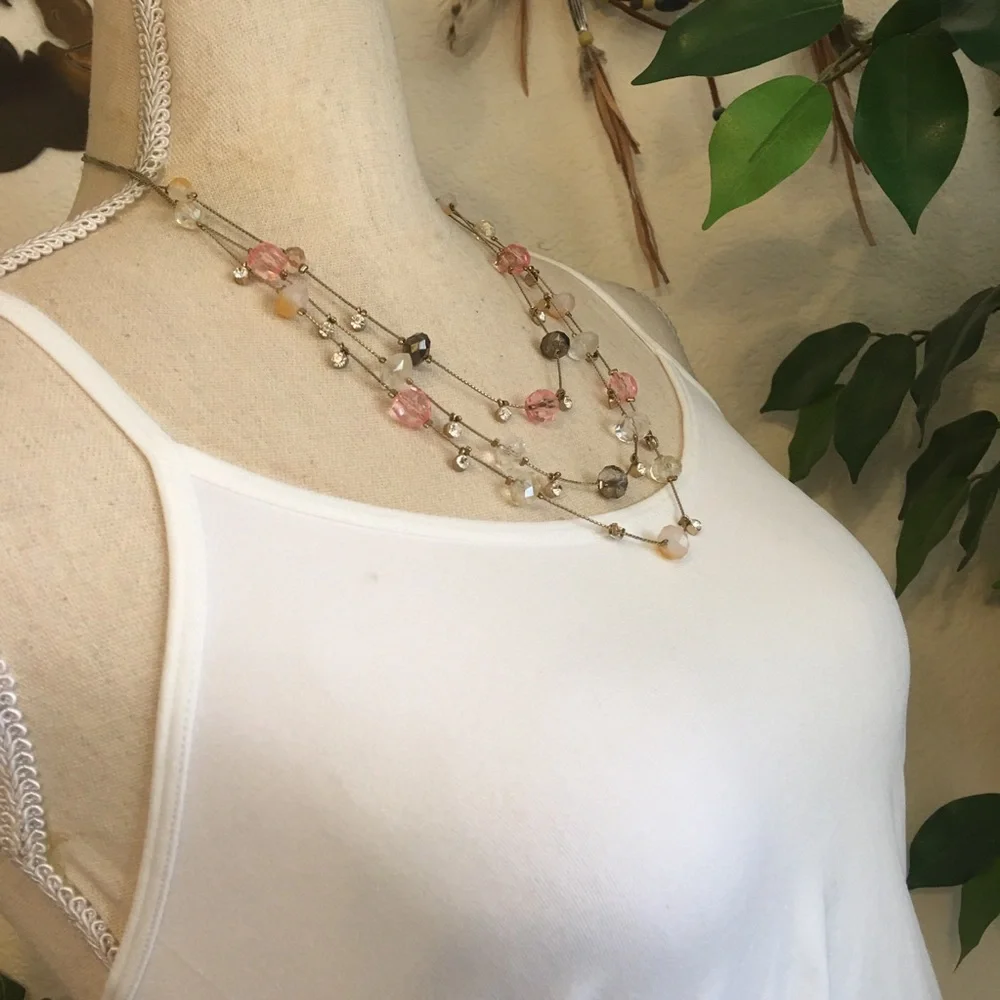 Vintage 90s multi strand layered chain necklace